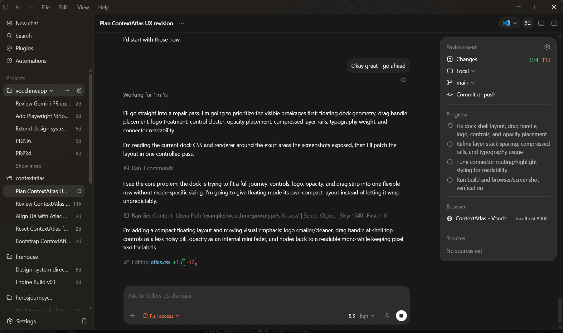 Codex agent session for VouchMeApp