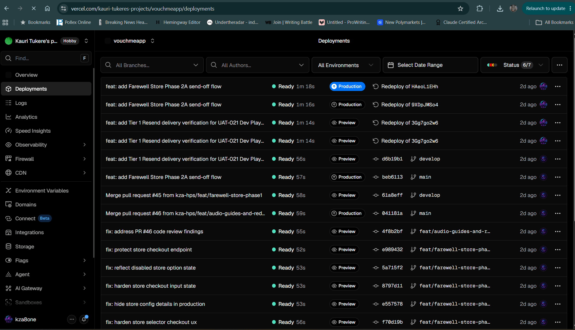 Vercel deployment for VouchMeApp